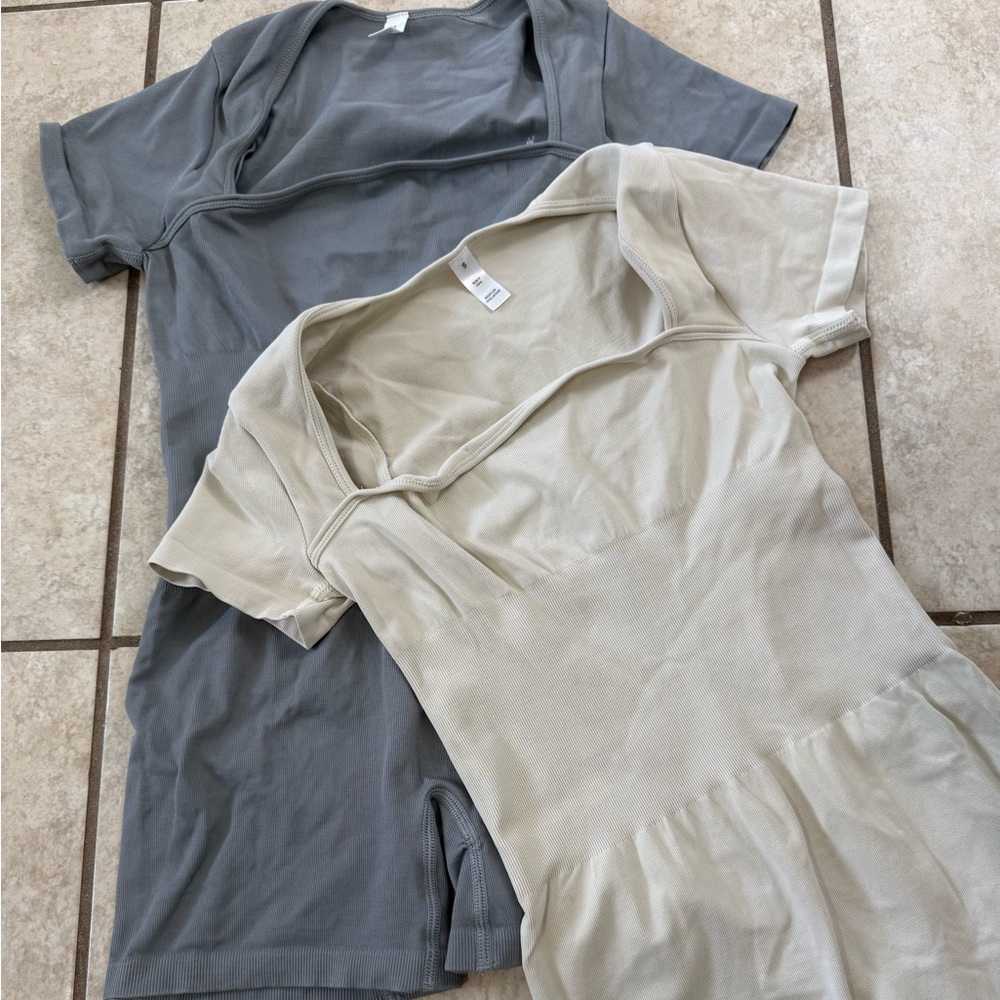 Stylish Gray and Cream Jumpsuits